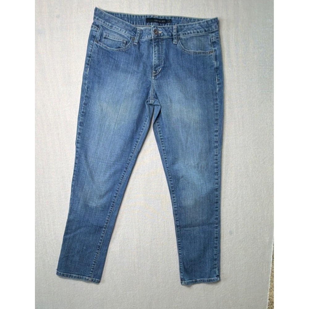 Calvin Klein Jeans Denim Medium Wash Blue Stretch Boyfriend Jeans Women